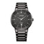 Citizen BI5127-51H men’s analog watch with black stainless steel bracelet, black dial, quartz movement, and date display