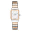 Lee Cooper LC08131.520 women's analog watch featuring a white rectangle dial and metal strap.