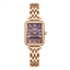 Lee Cooper LC08232.440 women's analog watch featuring a square rose gold case and brown dial.