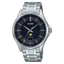 Casio MTP-M100D-1A men’s stainless steel watch with black dial and silver bracelet