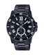 Casio General Men's Watch – MTP-VD200B-1B, featuring a sleek black dial with luminous hands and markers, encased in stainless steel, and paired with a durable black strap.