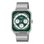 Casio MTP-M307D-3BV men's green dial moon phase stainless steel analog watch