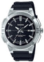Casio MTP - E172 - 1AVDF Men's Leather Band Faceted Crystal Black Dial Watch - Zamana.pk
