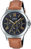 Casio MTP - V300L - 1A3 Men's Standard Leather Band Multifunction Black Dial Watch - Zamana.pk