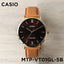 Casio MTP - VT01GL - 5BUDF Men's Gold Tone Brown Leather Band Analog Watch - Zamana.pk