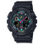 Casio G-Shock GA-100MF-1A digital and analog men's sports watch with black resin band, black dial, and metallic accents