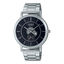 Casio Enticer MTP-B130D-1A men's stainless steel watch with a textured black dial.