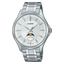 Casio MTP-M100D-7A watch featuring a silver sunray dial
