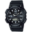 Black Casio watch with digital and analog display on a white background
