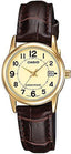 LTP - V002GL - 9BUDF Casio Women's LTPV002GL - 9B Brown Leather Quartz Watch - Zamana.pk