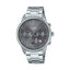 Casio Men MTP-E515D-8A: A sleek and stylish wristwatch featuring a stainless steel band, silver-tone case, and a classic analog dial with luminous hands and markers, perfect for both formal and casual occasions.