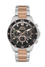 Slazenger SL.9.2250.2.04 Quartz Male Metal Silver/Rose Gold Band Black Dial Watch - Zamana.pk