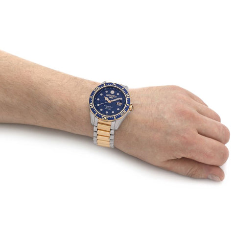 Mens Roamer Rockshell Mark III Scuba Blue Dial Yellow Gold Bicolour Bracelet Watch 220858-47-45-50