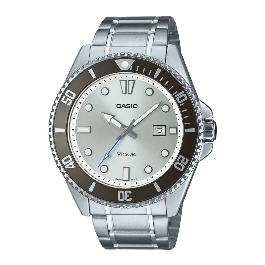 Casio MDV-107D-7A men’s dive watch stainless steel strap front view Main image