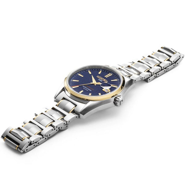 Mens Roamer Searock Automatic Blue Pattern Dial Yellow Gold Bicolour Automatic Automatic Watch 210665 47 45 20