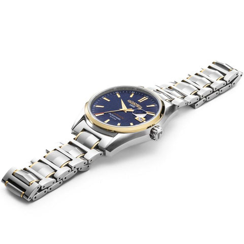 Mens Roamer Searock Automatic Blue Pattern Dial Yellow Gold Bicolour Automatic Automatic Watch 210665 47 45 20