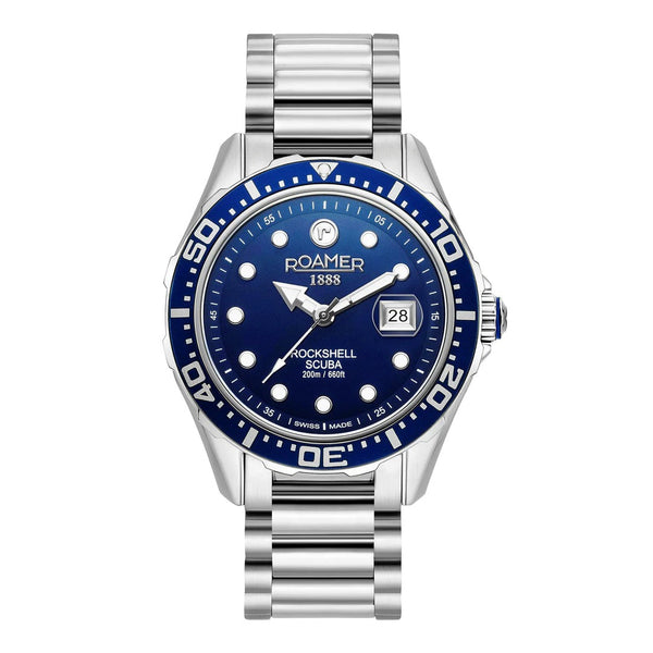 Roamer Rockshell Scuba | Blue Dial | Stainless Steel Bracelet 220858 41 45 50
