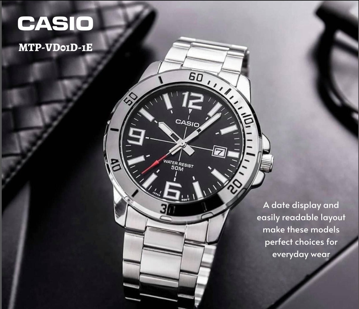 Casio Enticer Analog Black Dial Men's Watch - MTP-VD01D-1EVUDF
