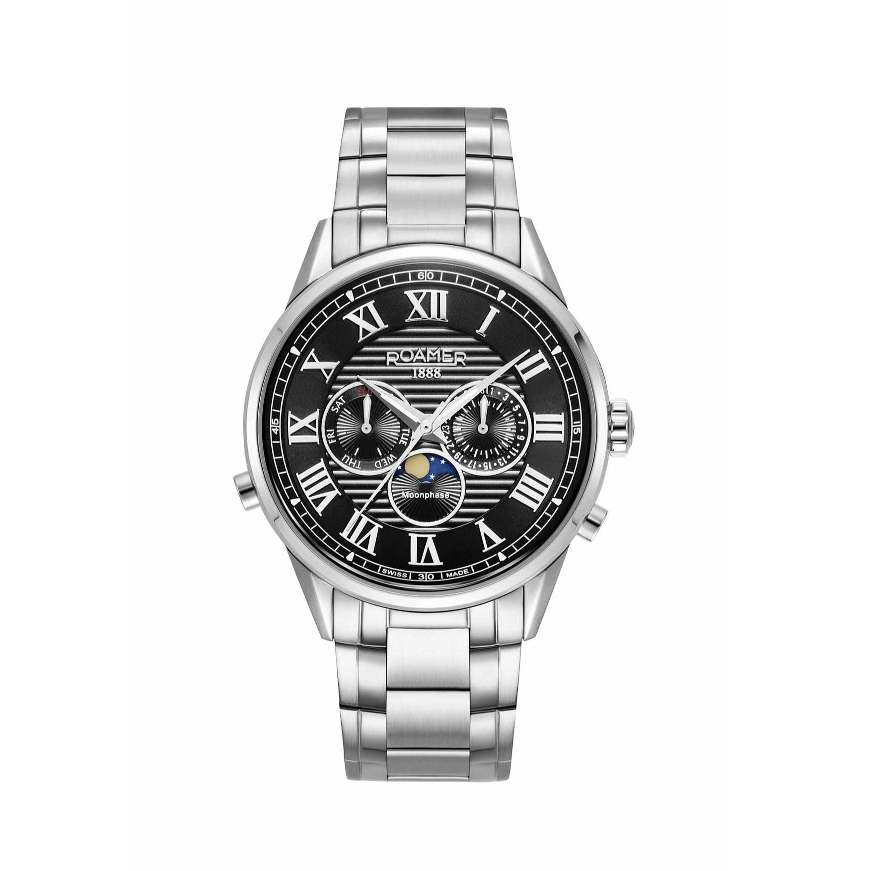 Roamer Gents Quartz Round Watch 513821 41 85 50 MOON PHASE Main image