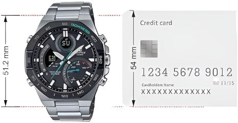 Casio Edifice Men's Watch - ECB-950DB-1ADF Black Dial, Silver Band, Bluetooth