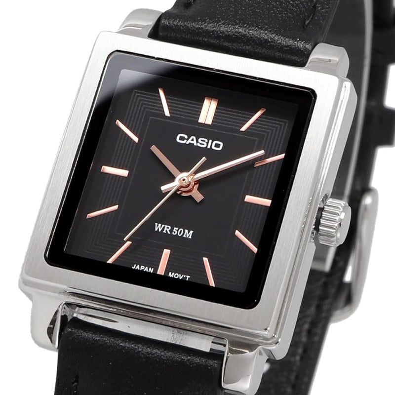 Casio LTP-E176L-1A Women’s Rectangular Leather Analog Watch Secondary image