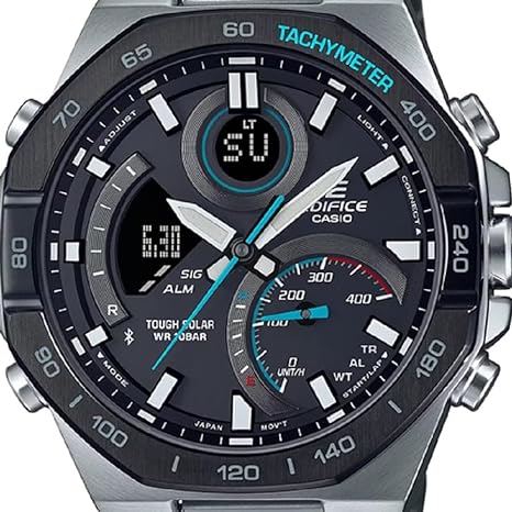 Casio Edifice Men's Watch - ECB-950DB-1ADF Black Dial, Silver Band, Bluetooth