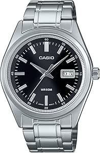 Casio MTP-B180D-1A1 men’s stainless steel watch with black dial