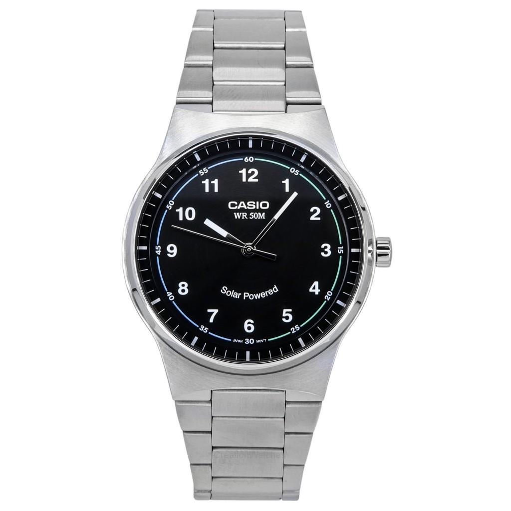Casio MTP-RS105D-1B men's black dial stainless steel watch Main image