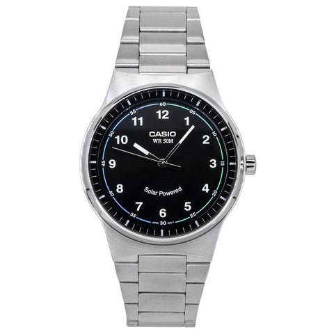 Casio MTP-RS105D-1B men's black dial stainless steel watch