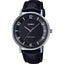 Casio MTP-VT03L-1B men’s minimalist analog wrist watch with black dial and black leather strap