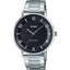 Casio MTP-VT03D-1B men’s minimalist stainless steel analog wrist watch with black dial and silver strap