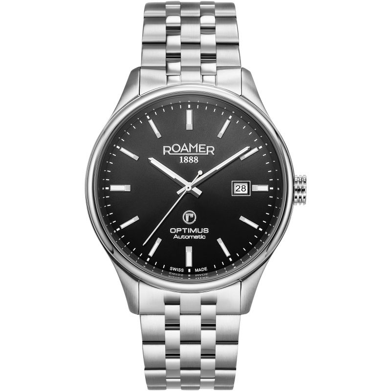Roamer  983983 41 55 50 Optimus Black Dial Steel Bracelet Watch