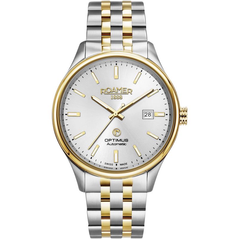 Roamer  983983 47 15 50 Optimus Silver Dial Yellow Gold Bicolour Bracelet Watch
