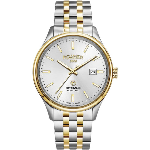 Roamer  983983 47 15 50 Optimus Silver Dial Yellow Gold Bicolour Bracelet Watch
