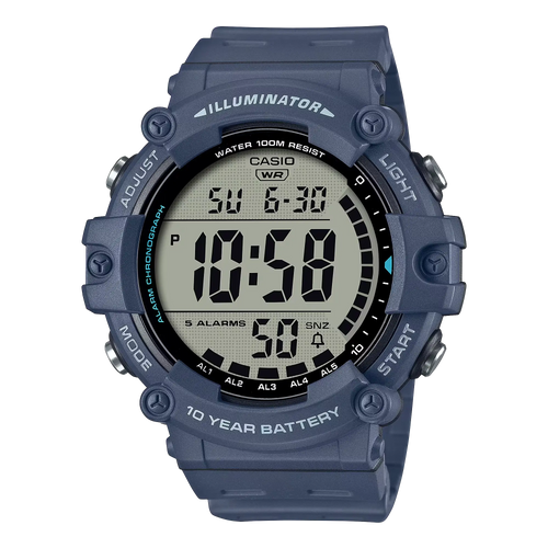 Casio AE 1500WH 2AVDF digital watch with blue strap and large display, available at Zamana.pk