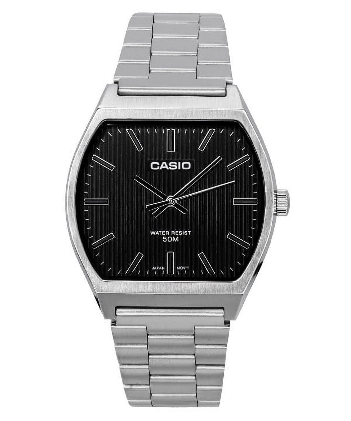 Casio MTP-B140D-1A men’s stainless steel watch with black dial Main image