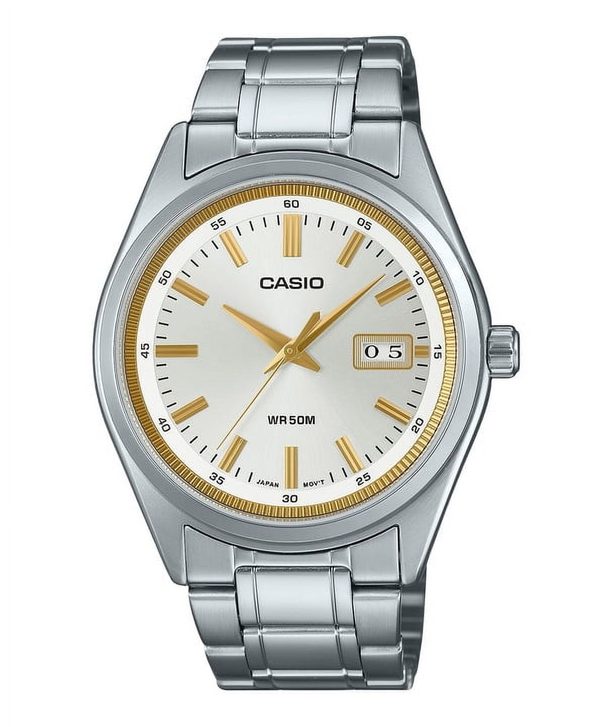 Casio MTP-B180D-7AV men’s stainless steel analog watch front view Main image