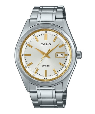 Casio MTP-B180D-7AV men’s stainless steel analog watch front view