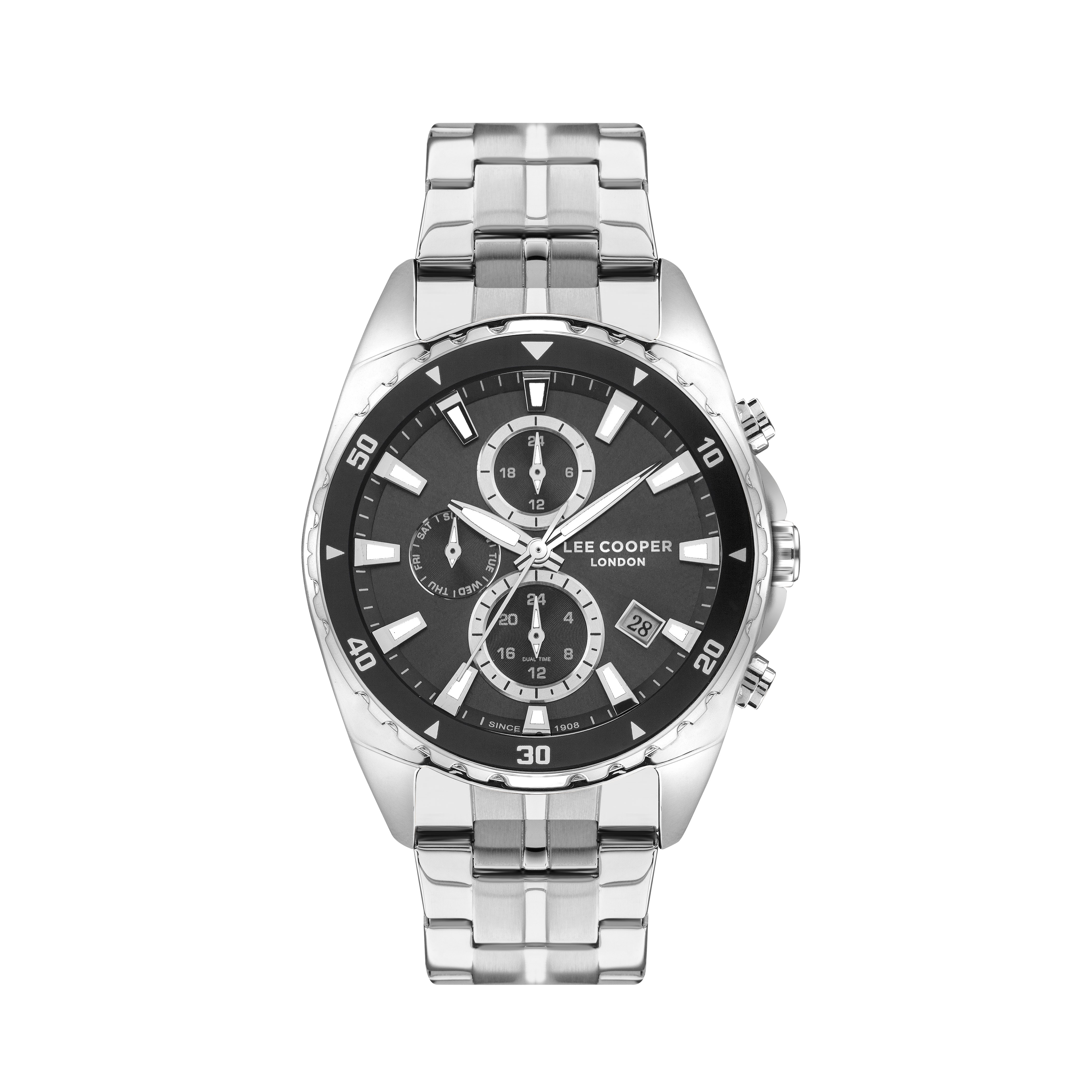 Lee Cooper LC07515.060 men's multifunction watch featuring a round gunmetal case and dark grey dial.
 Main image