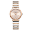 Lee Cooper LC08000.560 women's analog watch with a two-tone silver and rose gold metal strap and beige dial.
