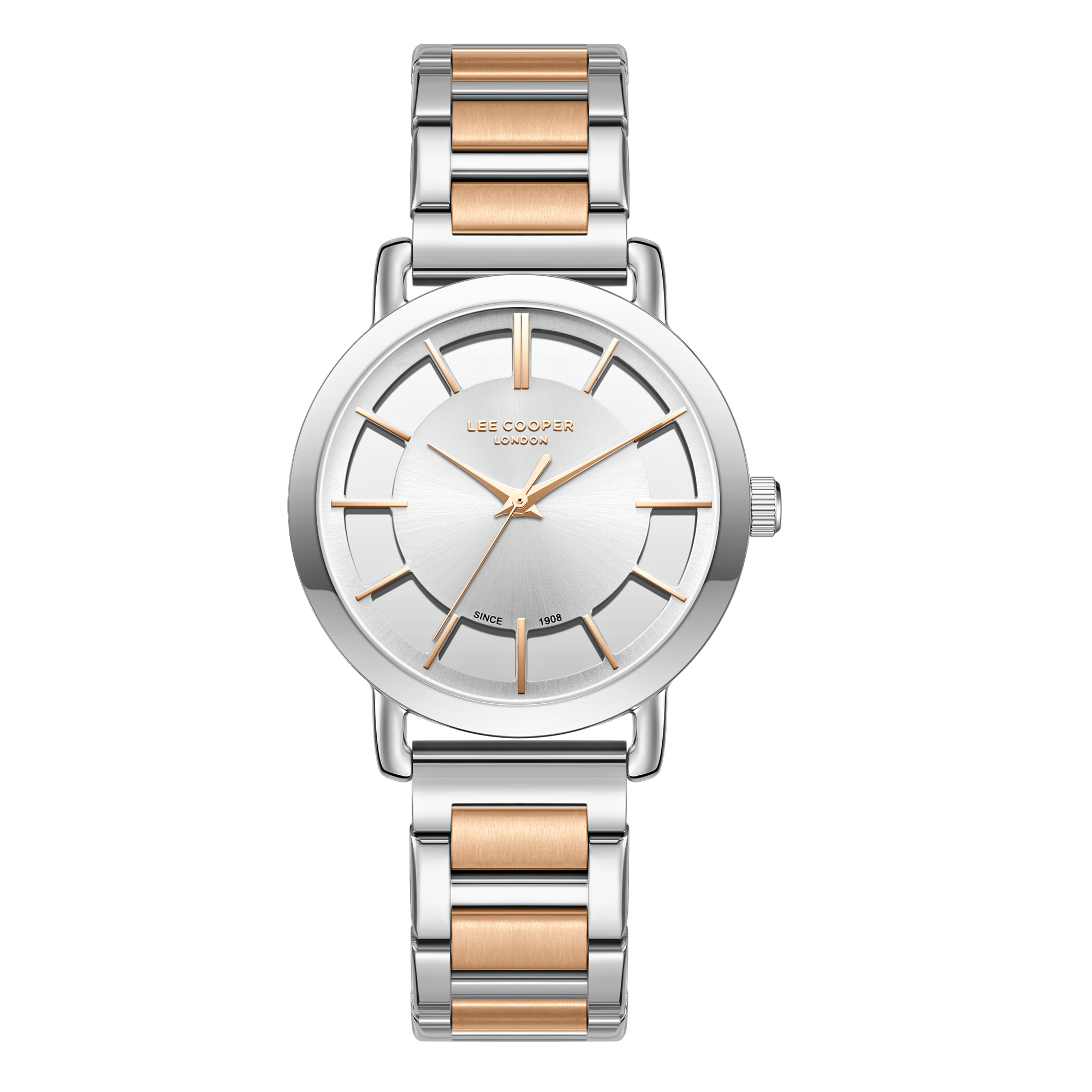 Lee Cooper LC08037.530 women's analog watch featuring a round silver case and silver dial.
 Main image