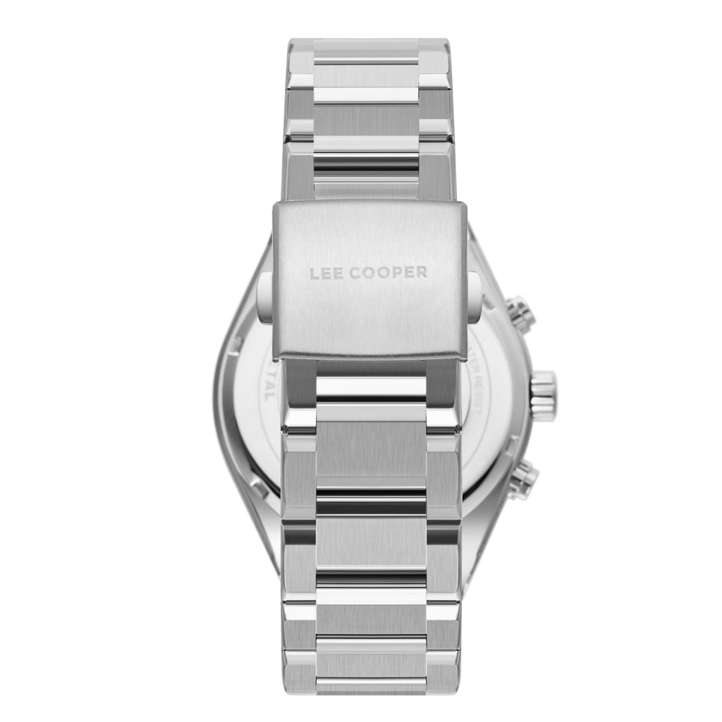 Lee Cooper LC08084.270 men's multifunction watch featuring a silver case and dark green dial.
