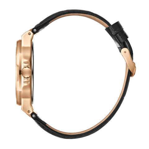 Lee Cooper LC08108.451 men's analog watch featuring a rose gold case and black dial.
