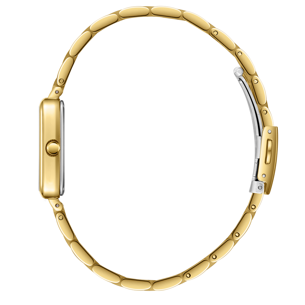 Lee Cooper LC08232.170 women's analog watch with a rectangular gold case and dark green dial.
