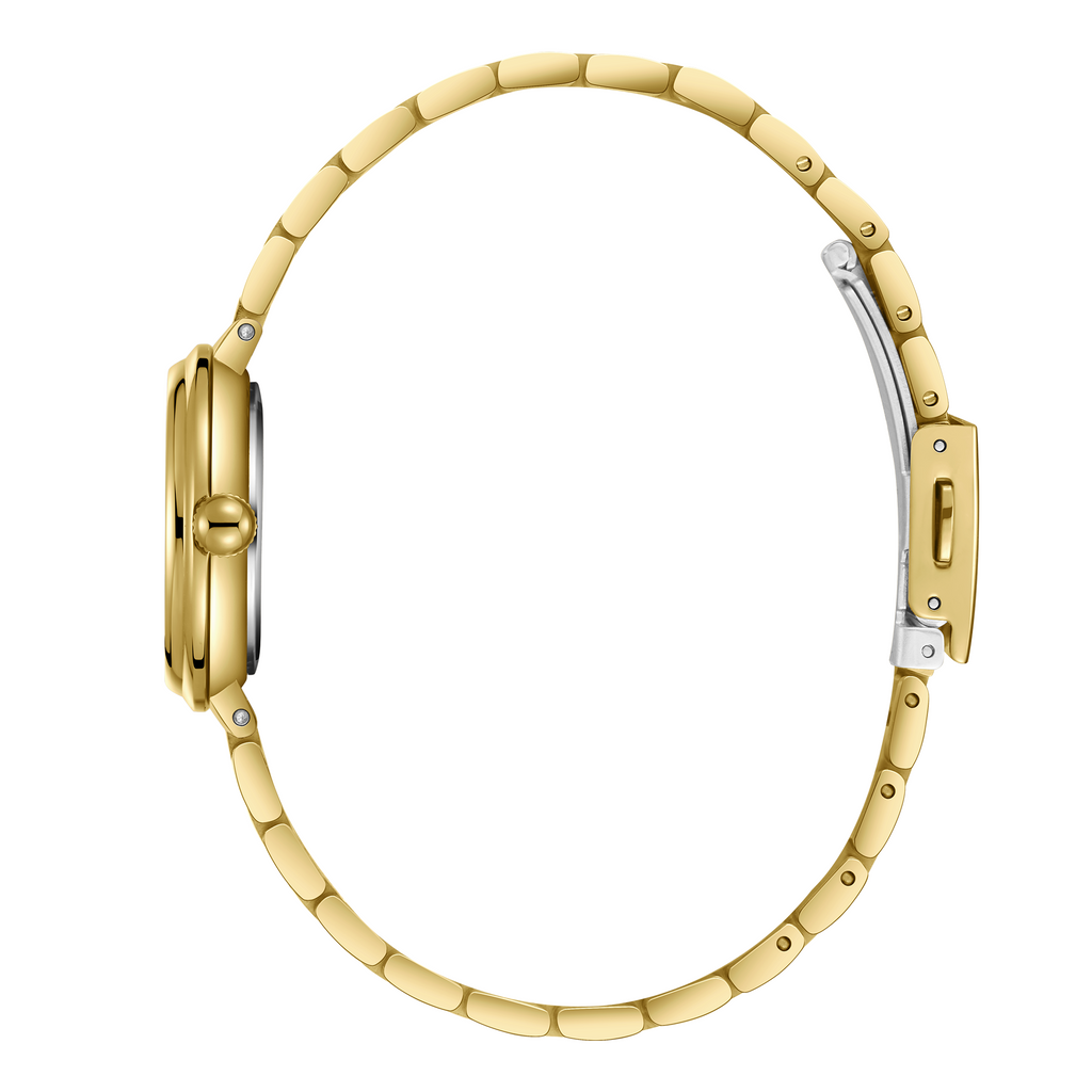 Lee Cooper LC08279.120 women's analog watch featuring a round gold case and white dial.
