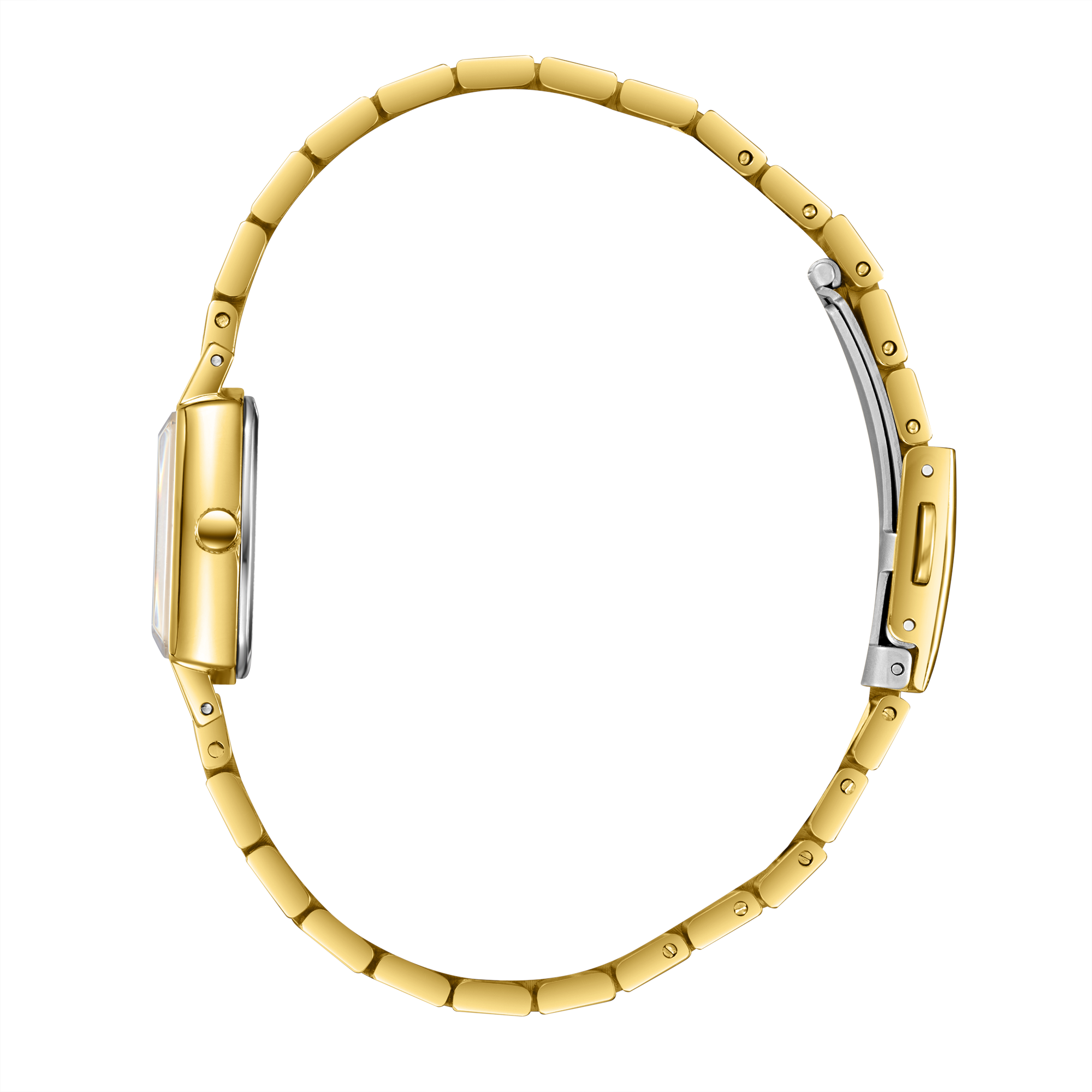 Lee Cooper LC08283.170 women's analog watch featuring a square gold case and green dial.
