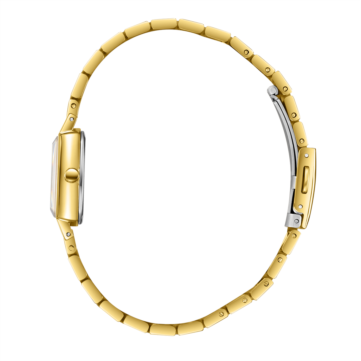 Lee Cooper LC08283.170 women's analog watch featuring a square gold case and green dial.
