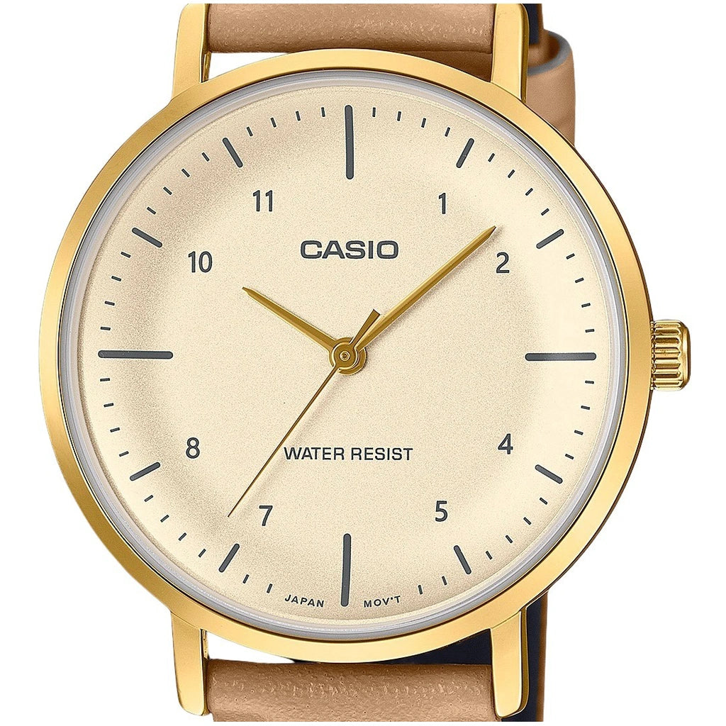 Casio-LTP-VT03GL-4B-womens-gold-tone-watch-with-salmon-dial Main image