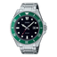 Casio MDV-107D-3A green dial stainless steel dive watch for men
