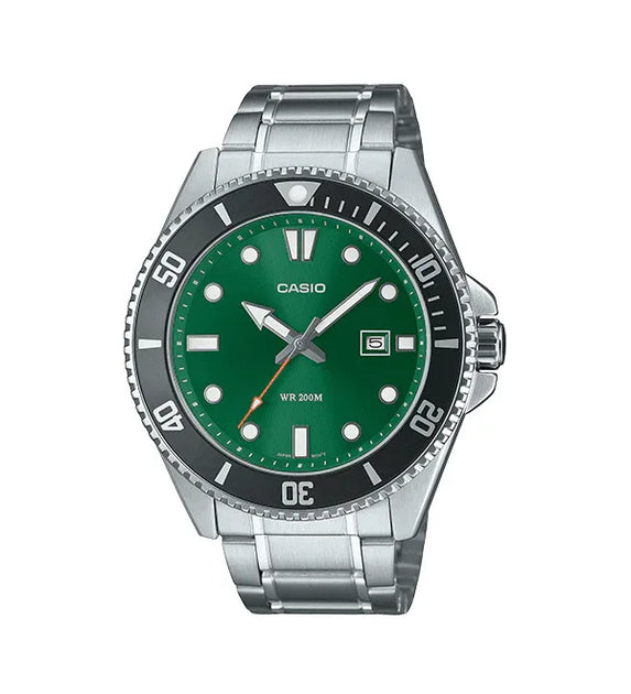 Casio-MDV-107D-3A2-mens-dive-watch-with-green-rotating-bezel Main image